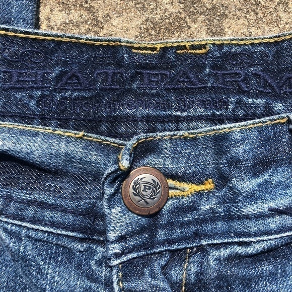 VTG Phat Farm Patchwork Mens 90’s Jeans Pant Patch 38 X 33 Distressed Straight - Picture 5 of 12